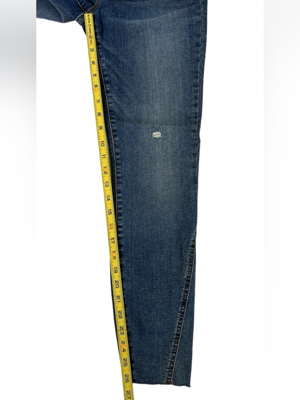 Women's KUT Connie Ankle Skinny Zip Fly Jeans Raw Hem Stretch Size 4 Blue - Picture 12 of 12